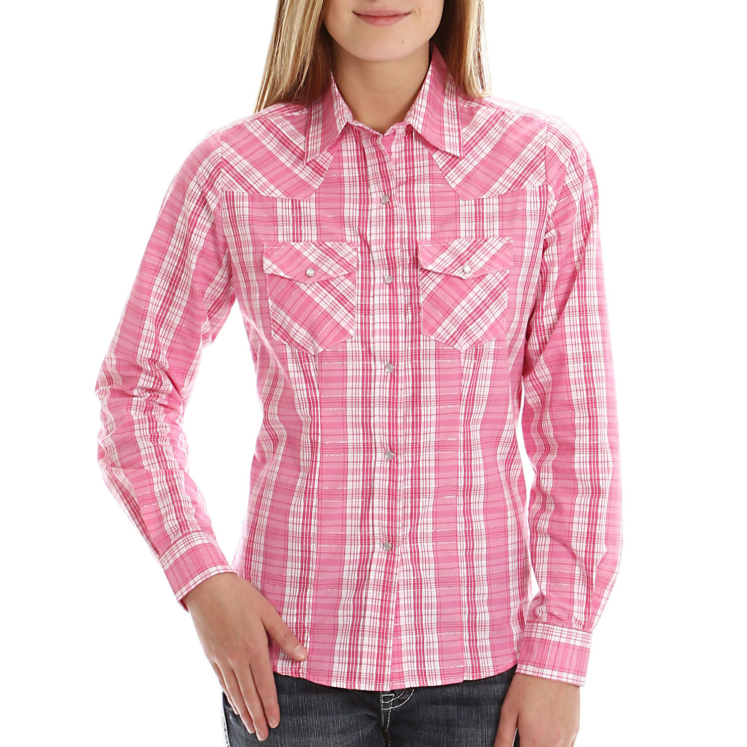 Pink And White Shirt Women's Women Pink White Blouse Long Sleeve ...