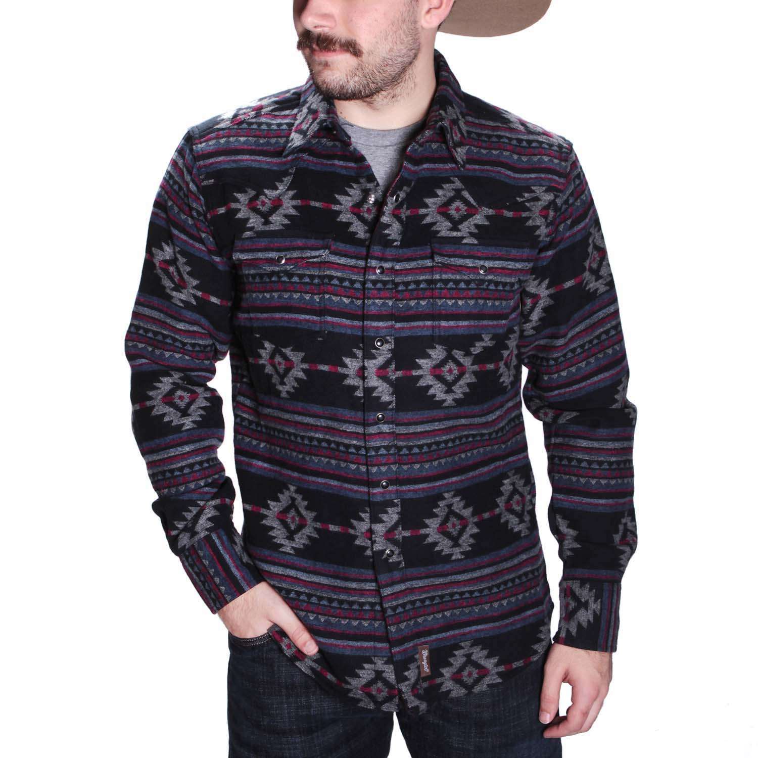 Wrangler Mens Retro Premium Aztec Shirt Jacket