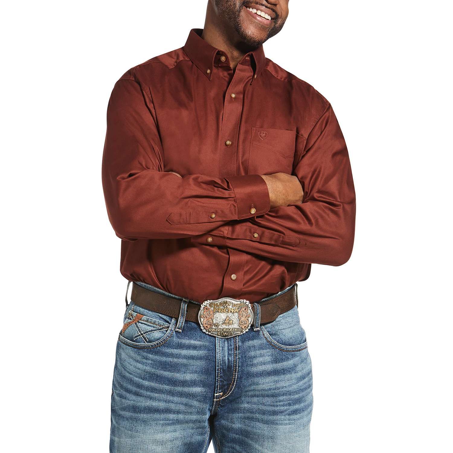 Ariat Mens Copper Cinnamon Button Down Shirt