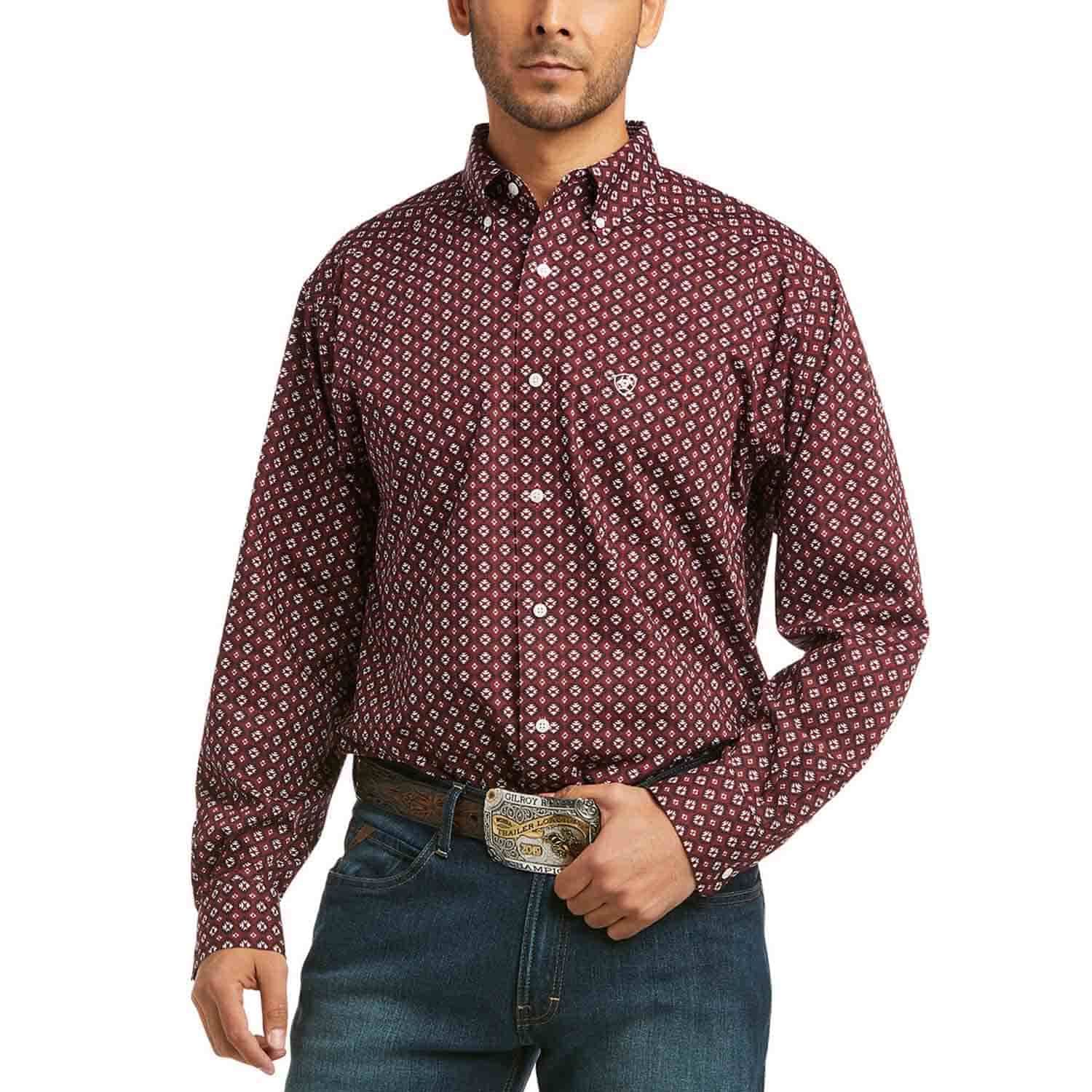 Ariat Mens Oswin Royal Sea Wrinkle Free 