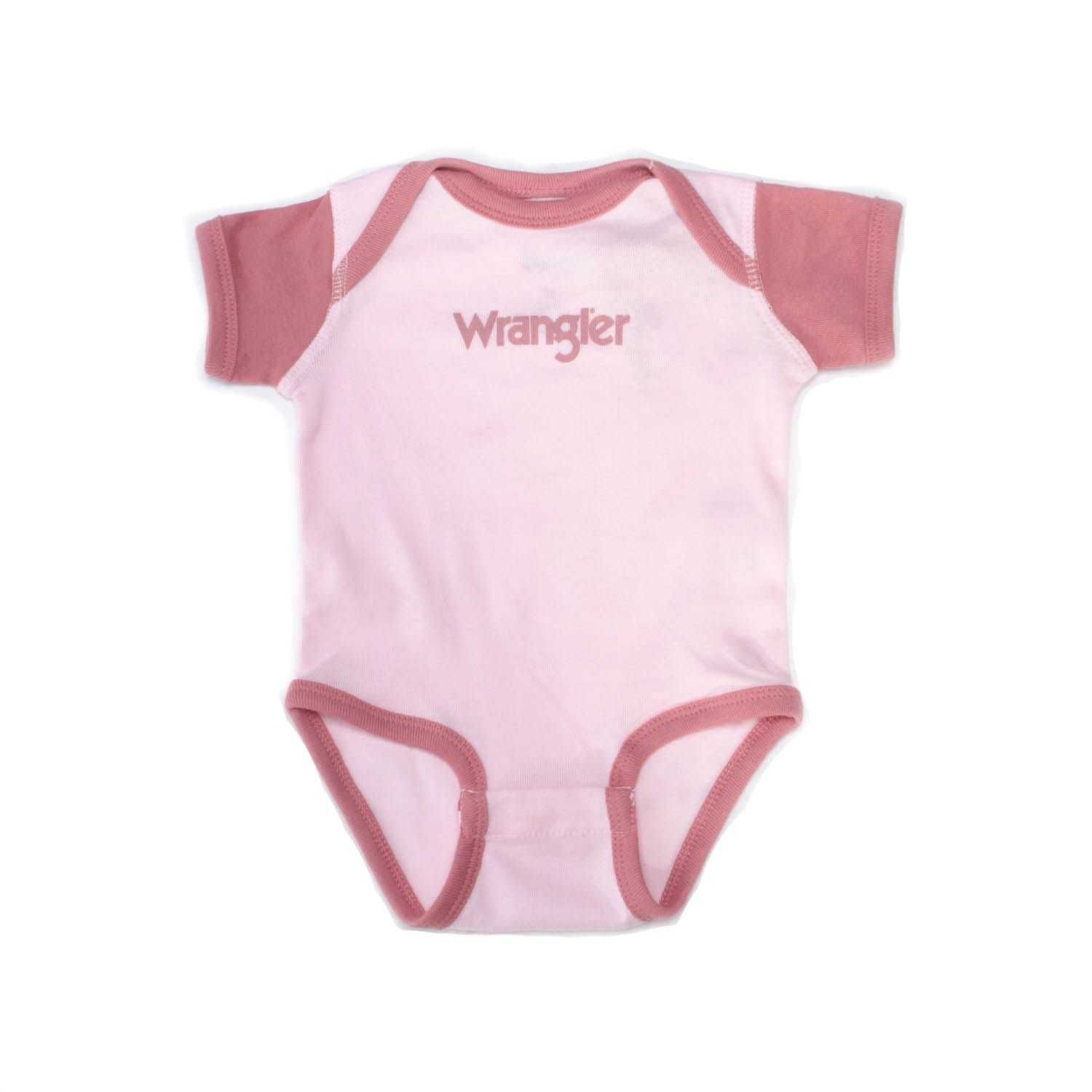 Wrangler Infant Girls Logo Baby Pink Onesie