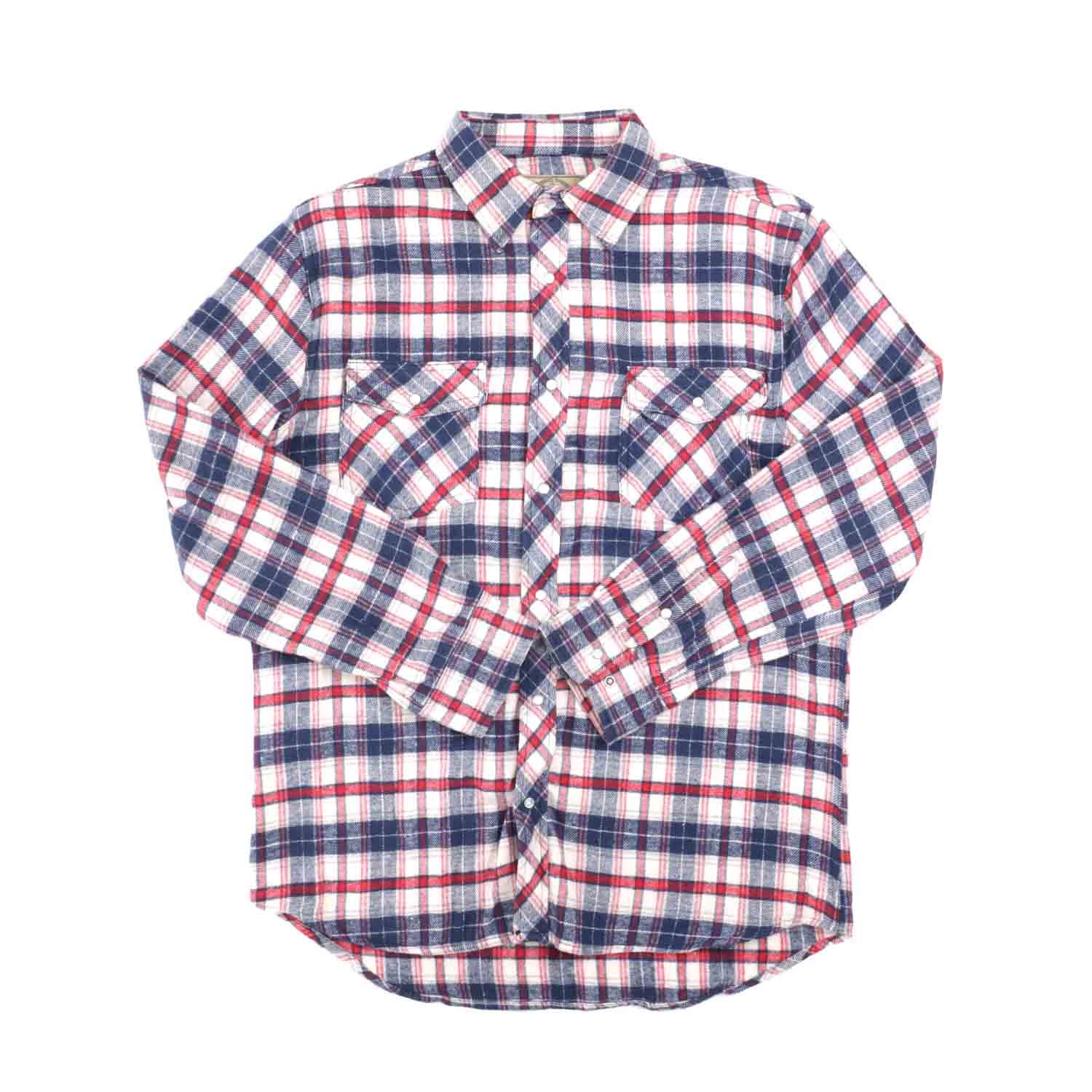 PFI Mens Red and Blue Flannel Snap