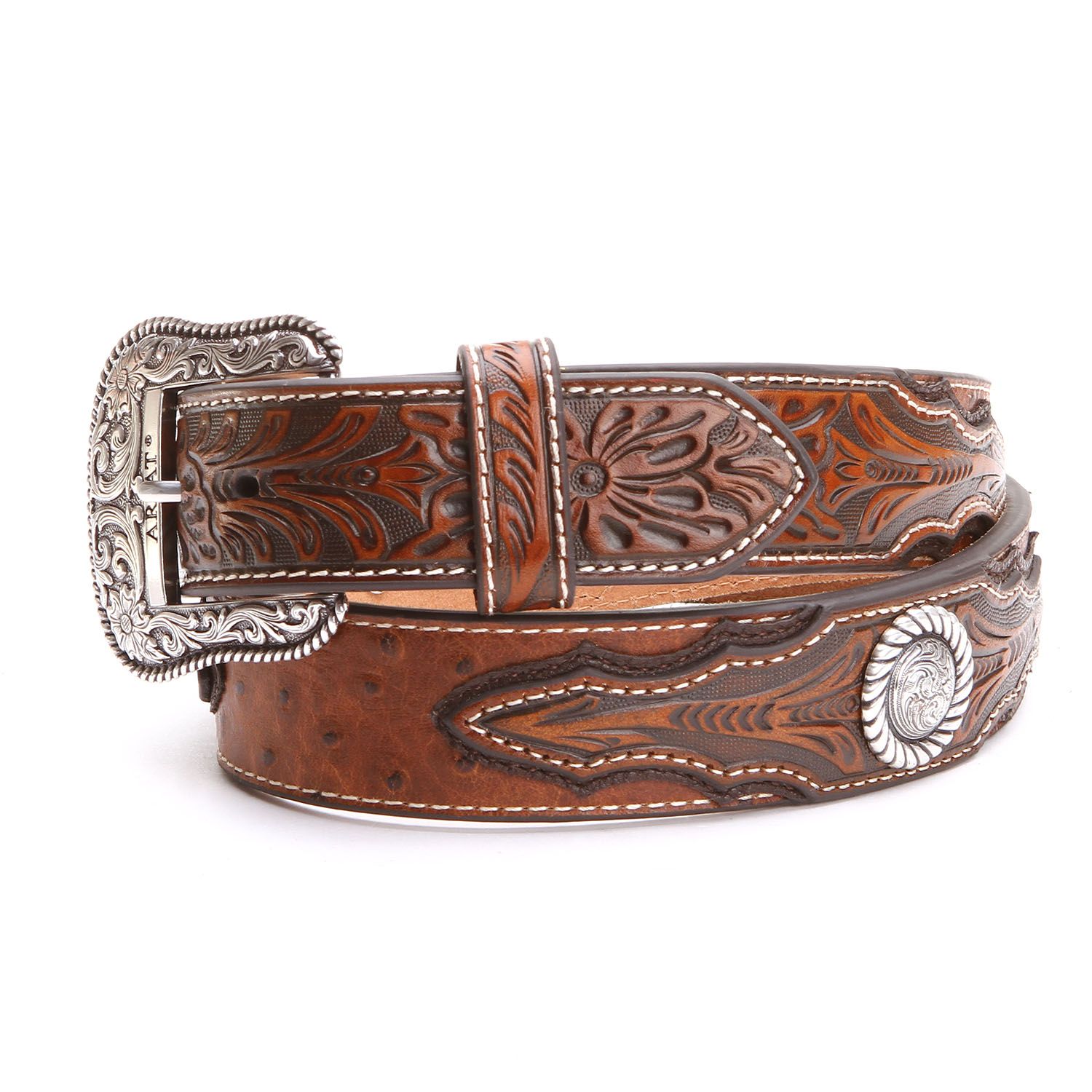 Canyon Outback Men's Brown Leather Belt Western Style NEW w/o Tag Sz 32 L 255 