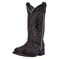 Laredo Womens Spellbound Square Toe Cowboy Boots Black