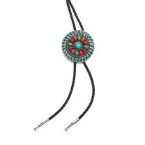 M&F Western Products Double S Multi Stone Unisex Bolo Tie Turquoise