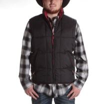 Men’s Western Reversible Down Waterproof Vest Black Red