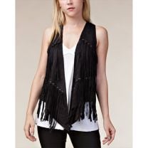 Vocal Womens Microsuede Western Fringe Vest