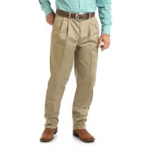 Wrangler Mens Casual Pleated Khaki Pants