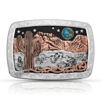 Montana Silversmiths Turquoise Moon Cactus Buckle