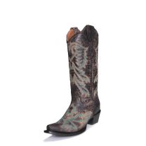 Circle G Womens Distressed Black Cowboy Boots L2001