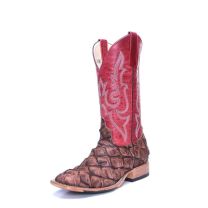 Macie Bean Womens Red Sinsation Big Bass Cowboy Boots
