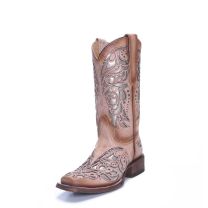 Corral Youth Girls Glitter Inlay Cowboy Boots T0104