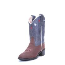 Old West Childrens Patriotic Round Toe Cowboy Boots