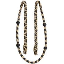 Mustang Cable Knotted Barrel Rein (Black/Tan)