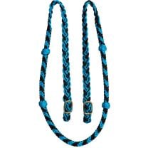 Mustang Cable Knotted Barrel Rein (Turquoise/Black)