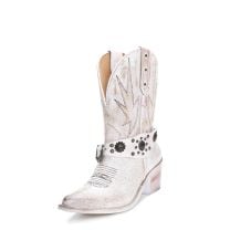 Circle G Womens Crackled White Cowboy Boots Q0178