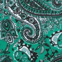 Western Emerald Green Paisley Silk Wild Rag