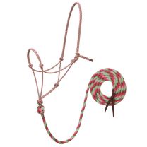EcoLuxe Bamboo Rope Halter with 10' Lead (Green/Cinnamon/Raspberry)