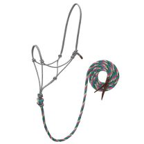 EcoLuxe Bamboo Rope Halter with 10' Lead (Turquoise/Raspberry)