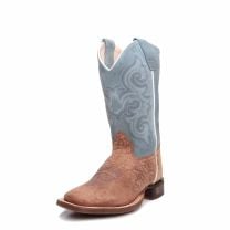 Old West Youth Bull Hide Suede Cowboy Boots BSY1944