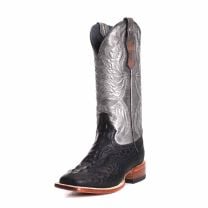 Tanner Mark Womens Black Caiman Print Cowboy Boots