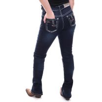 BootDaddy Womens Red Embroidery Boot Cut Jeans