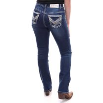 BootDaddy Womens Diamond Wave Boot Cut Jeans