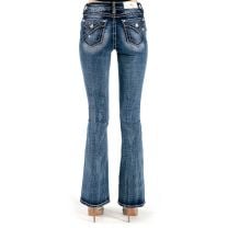 Miss Me Womens Diagonal Stitch Boot Cut Jeans