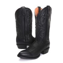 BootDaddy Dan Post Mens Classic Black Cowboy Boots