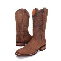 BootDaddy Dan Post Mens Sueded Tan Caiman Boots