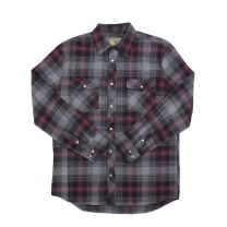 PFI Western Mens Gray Plaid Flannel Snap Shirt