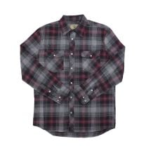 PFI Western Mens Gray Plaid Flannel Snap Shirt