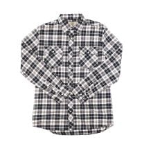 PFI Western Mens Black and White Flannel Snap Shirt