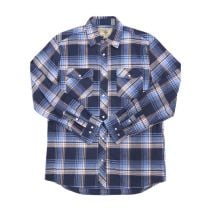 PFI Western Mens Blue Plaid Flannel Snap Shirt