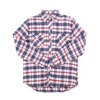 PFI Western Mens Red and Blue Plaid Flannel Snap Shirt