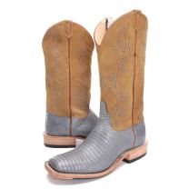 BootDaddy Anderson Bean Mens Gray Lizard Cowboy Boots