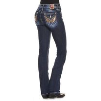 Miss Me Womens Wing Stitch Boot Cut Jeans