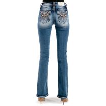 Miss Me Womens Dreamcatcher Slim Boot Cut Jeans