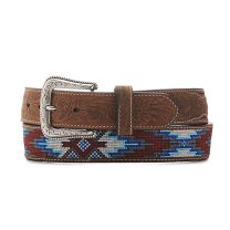 Nocona Mens Southwest Inlay Leather Belt