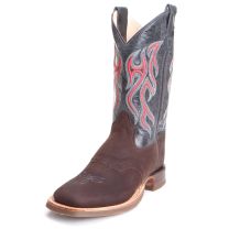 Old West Youth Boys Distressed Square Toe Cowboy Boots Dark Blue