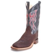 Old West Youth Boys Distressed Square Toe Cowboy Boots Dark Blue