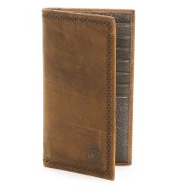 Ariat Brown Distressed Checkbook Wallets