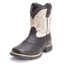 Durango Childrens Unisex Square Toe Cowboy Boots Ivory