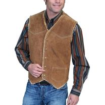 Scully Mens Suede Hunting Vest Brown
