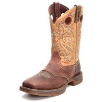 Durango Mens Distressed Wide Square Toe Cowboy Boots Brown 