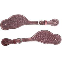 Wildfire Saddlery Spider Stamp Buckaroo Rosewood Spur Straps, Youth