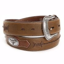 Nocona Brown Barbed Wire Lace Belts