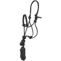 Mustang Pony/Miniature Rope Halter and Lead, Black
