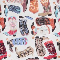 Western Colorful Cowboy Boot Print Silk Wild Rag