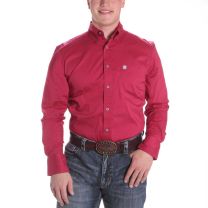 Wrangler Mens Performance Comfort Button Down Shirt Red
